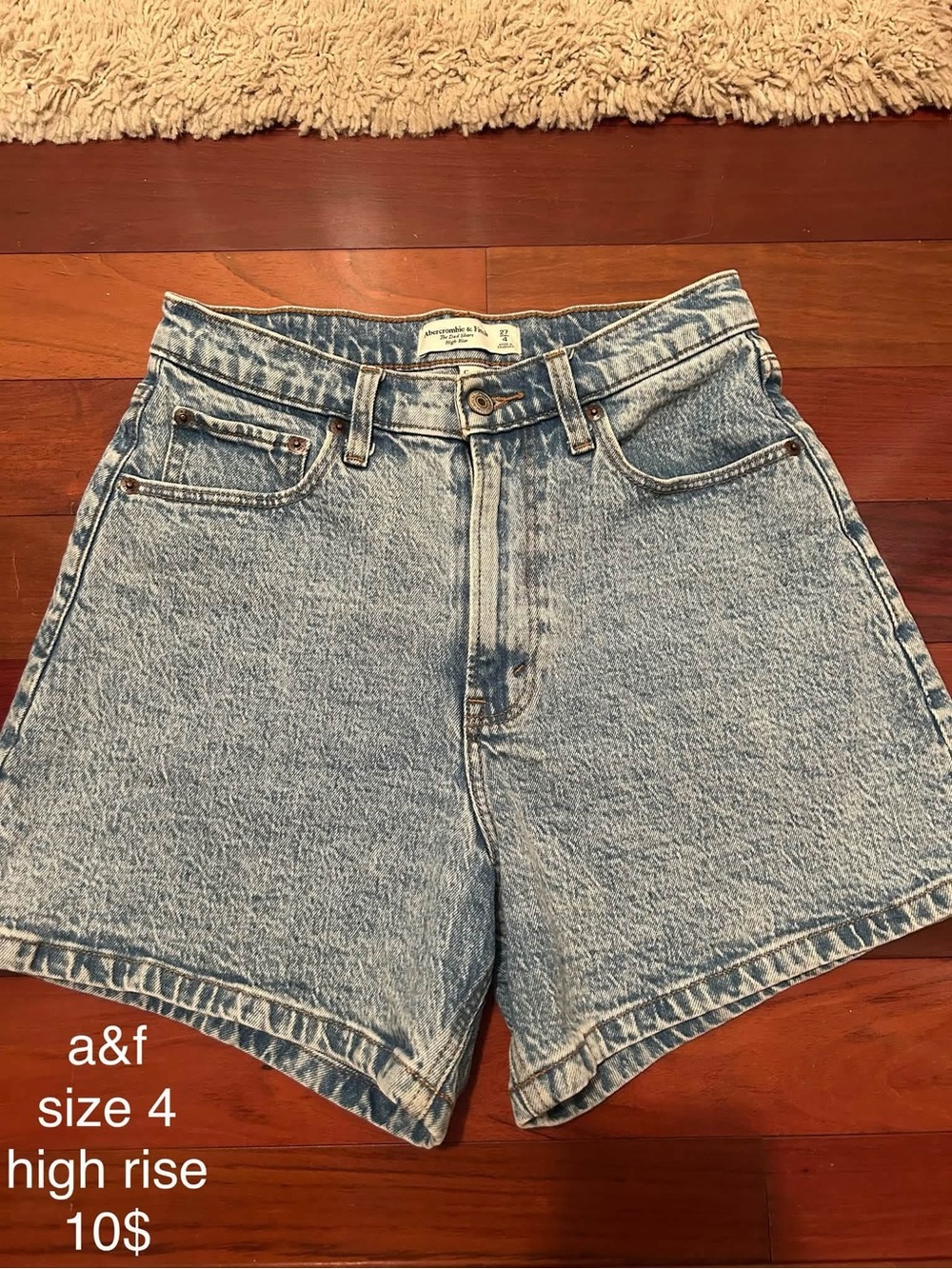 Abercrombie & Fitch Light Blue High-Rise Denim Shorts